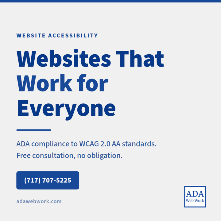 Sample social post for an accessibility company: Websites That Work for Everyone